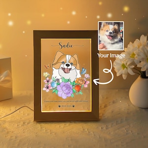 Custom Pet Portrait Night Light, Pet Memorial Gift, Dog Mom Gift, Custom Pet Photo Lamp, Gift For Dog Lover, Dog Loss Gift, Sympathy Gift