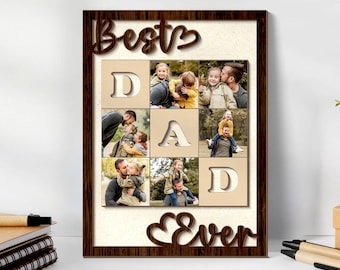 Personalized Dad Photo Collage, Dad Photo Gift, Best Dad Ever Gift for Father's Day, Father's Day Gift, Dad Birthday Gift, Gift For Husband