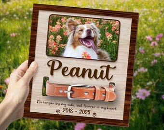 Custom Dog Memorial Frame, Collar Sign, Pet Loss Gift