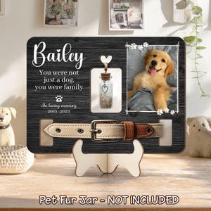 Custom Dog Memorial Collar Frame With Photo, Rainbow Bridge Gift, Pet Memorial Gift, Pet Collar Holder, Dog Memorial Gifts, Pet Loss Gifts
