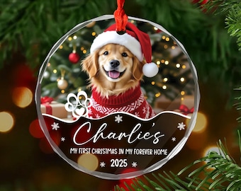 Personalized Dog's First Christmas Ornament, Dog Christmas Ornaments, Custom Pet Photo Ornament, Pet First Christmas, New Dog Mom Gifts