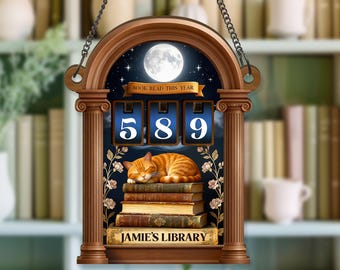 Vintage Book Read Tracker, Personalized Books Read Tracker, Reading Tracker, Books Read This Year Counter, Reading Lover Gift, Library Decor