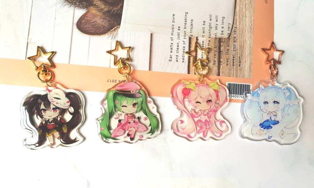 Hatsune Miku Schlusselanhanger Doppelseitiger Druck 6cm Etsy