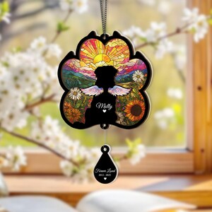 Customized Dog Loss Sympathy Gift, Dog Memorial Suncatcher, Pet Memorial Gift, Loss of Dog Gift, Dog Remembrance Gift, Window Decoration