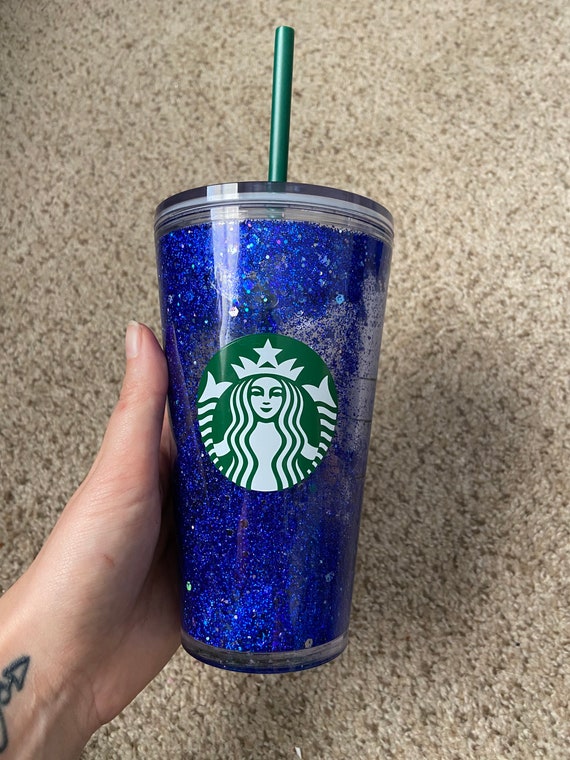 Blue Glitter Starbucks Snowglobe Tumbler | Etsy