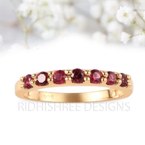 Handmade Sterling Silver Red Garnet Cluster Ring: Romantic Statement Jewelry