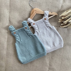 Robin Dress Knitting Pattern | Baby Dress Knitting Pattern | Baby Overalls Knitting Pattern  | 0-24 months | PDF in English | Romper Pattern