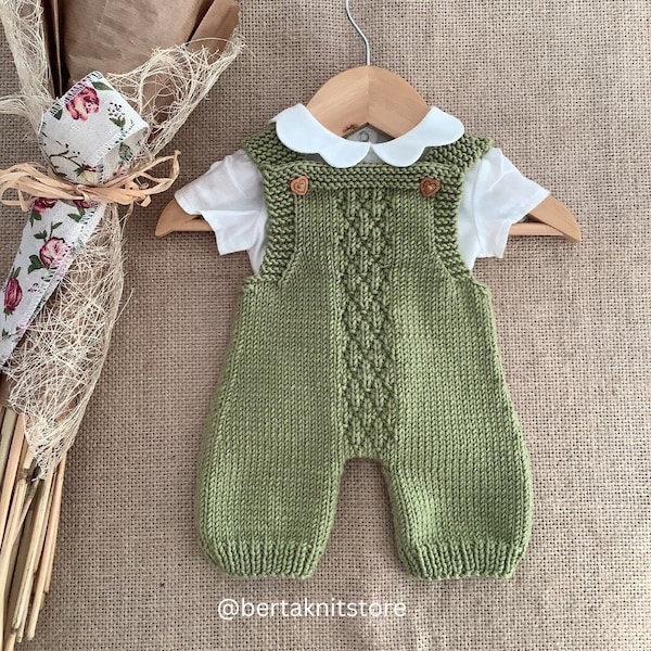 Pineapple Overalls Knitting Pattern | Baby Romper Knitting Pattern | Baby Dungarees Knitting Pattern | PDF in English | 0-24 months |