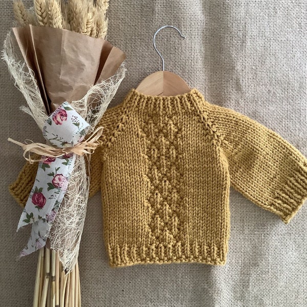 Pineapple Sweater Knitting Pattern | Baby Jumper Knitting Pattern | Baby Sweater Knitting Pattern | PDF: English | 0-24 months
