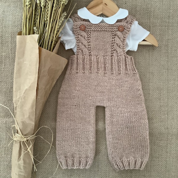 Robin Jumpsuit Knitting Pattern | Baby Dungarees PDF Knitting Pattern | Baby Overalls PDF Knitting Pattern | 0-24 months | PDF in English