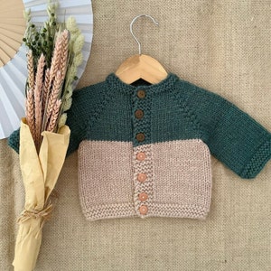 Forest Cardigan Knitting Pattern | PDF Pattern: English | Cardigan Knitting Pattern | 0 to 24 months | Coat Knitting Pattern | Double Yarn