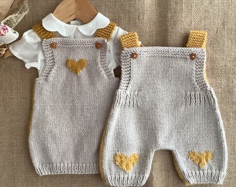 Strawberry Overalls & Dress Knitting Pattern Set | Baby Knitting Patterns | 0-24 Months | in English only