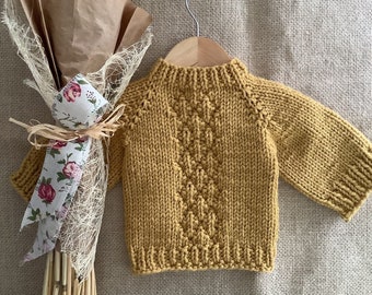 Pineapple Baby Sweater Knitting Pattern (0-24 Months) (PDF Pattern in English only)