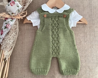 Pineapple Overalls Knitting Pattern | Baby Romper Knitting Pattern | Baby Dungarees Knitting Pattern | PDF in English | 0-24 months |