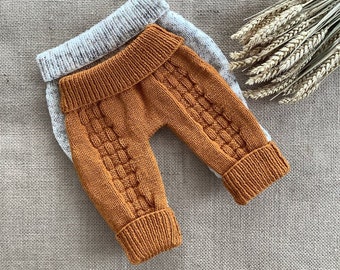 Autumn Pants Knitting Pattern | Oversized Baby Pants Knitting Pattern | Baby Trousers Knitting Patterns | 0-24 months | PDF in English