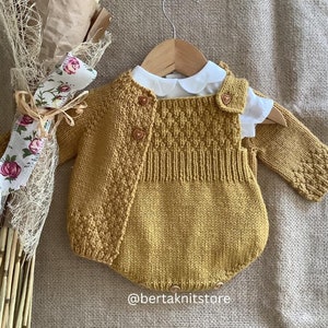 Pineapple Cardigan and Romper PDF Knitting Pattern | Baby Cardigan Knitting Pattern | Baby Romper Knitting Patterns | Only in English