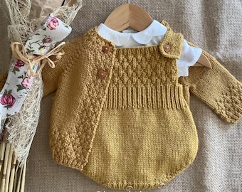 Pineapple Cardigan and Romper PDF Knitting Pattern | Baby Cardigan Knitting Pattern | Baby Romper Knitting Patterns | Only in English