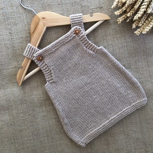 Grey Dress Knitting Pattern Set Baby Dress Bundle Knitting Pattern Baby Overalls Knitting Pattern 0-24 months PDF in English image 10