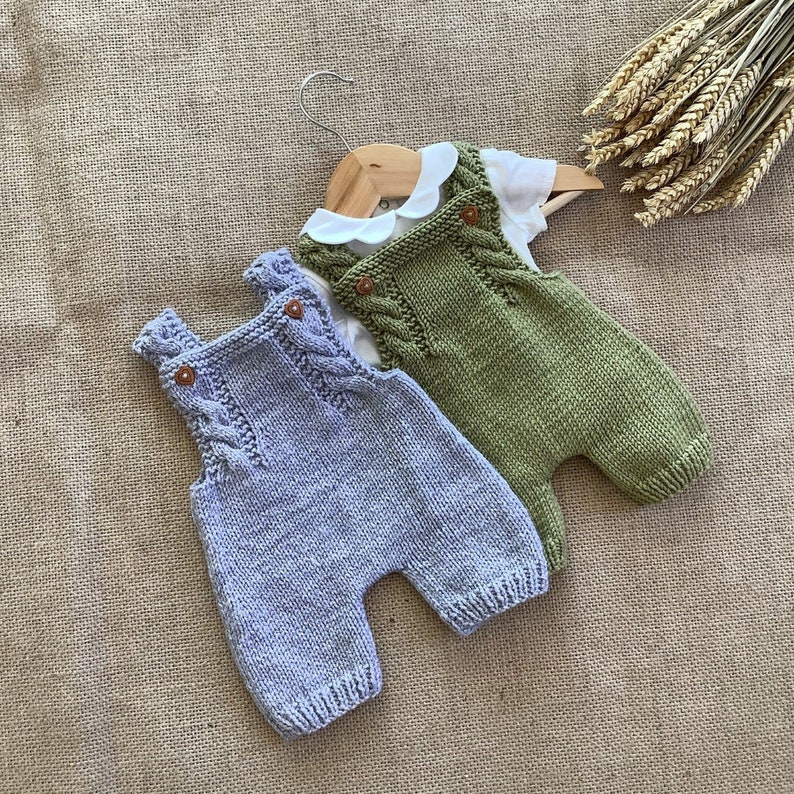 Robin Overalls Knitting Pattern Baby Overalls Knitting Pattern Baby Dungarees Knitting Pattern PDF in English 0-24 months image 4