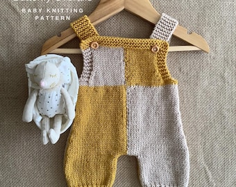 Butterfly Baby Overalls Knitting Pattern | Romper PDF |  0-24 Months | In english only