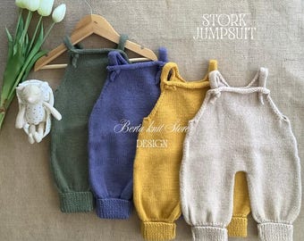 Stork Jumpsuit Knitting Pattern | Original Knitwear Design | 0-24 months | in English only