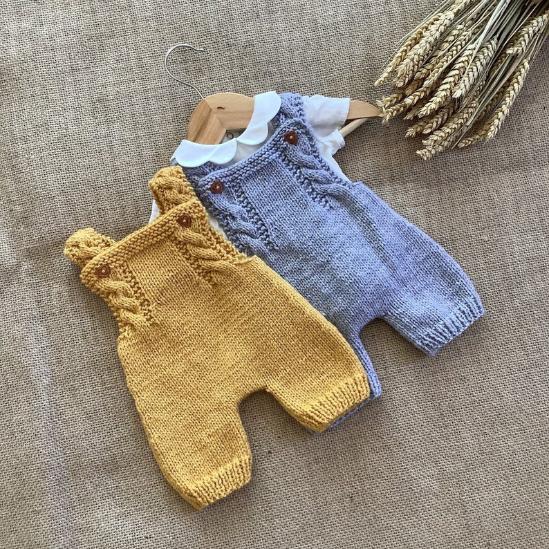 Robin Overalls Knitting Pattern Baby Overalls Knitting Pattern Baby Dungarees Knitting Pattern PDF in English 0-24 months image 3