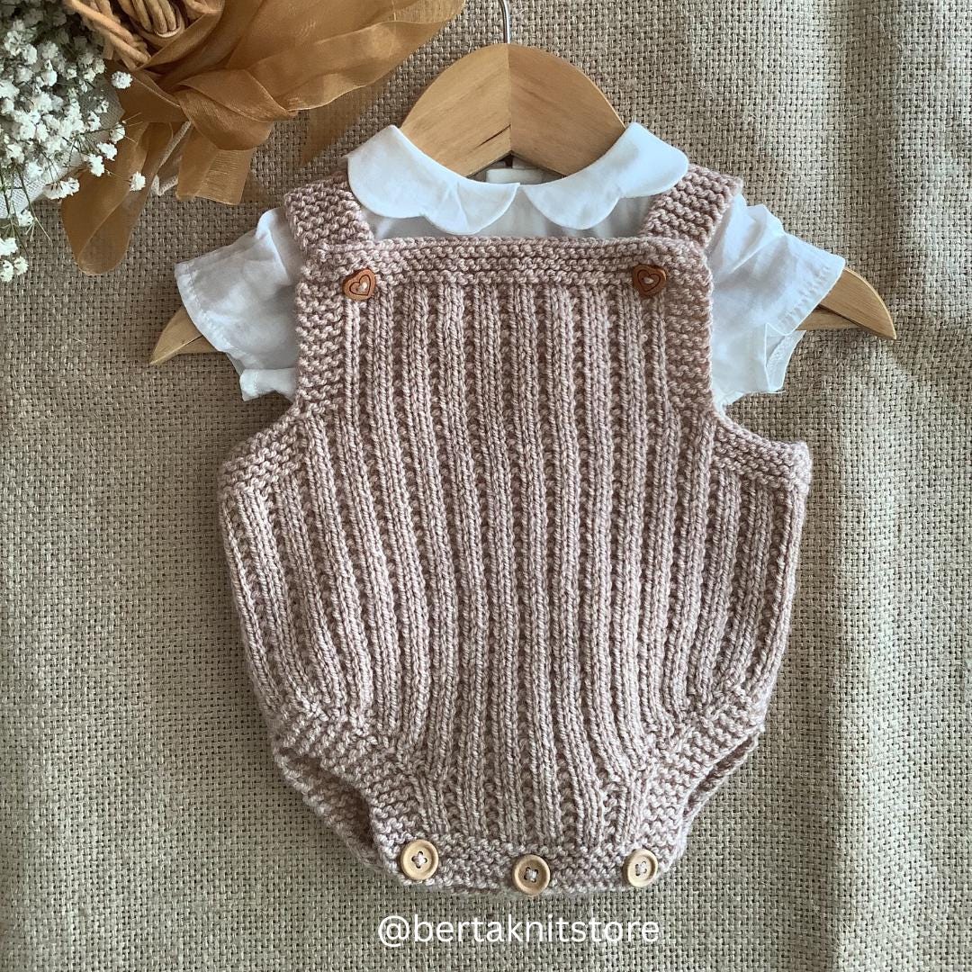 Golden Romper Knitting Pattern | Baby Romper Knitting Pattern | 0-24 ...