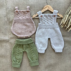 Lisbon Jumpsuit, Romper and Pants PDF Knitting Pattern | Baby Romper Pattern | Baby Jumpsuit Pattern | Baby Pants Pattern | PDF: English