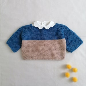 London Sweater | Baby Sweater PDF Padrão de Tricô | 0-24 meses | Padrões de Tricô para Bebês | Padrão de Tricô para Pulôver de Bebê | Somente em Inglês