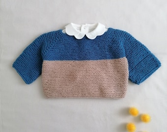London Sweater | Baby Sweater PDF Knitting Pattern | 0-24 months | Baby Knitting Patterns | Baby Jumper Knitting Pattern | PDF in English