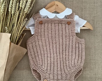 Golden Romper Knitting Pattern | Baby Romper Knitting Patterns | 0-24 months | Baby Overalls Knitting Pattern | PDF in English