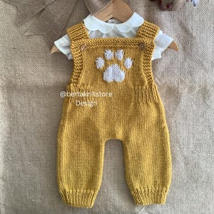 Patrón de tejido para el mono Tillie / Peto para bebé / 0-24 meses / Solo en inglés