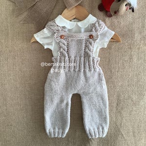 Patrón de tejido para mono Robin / Peto para bebé / 0-24 meses / Solo en inglés