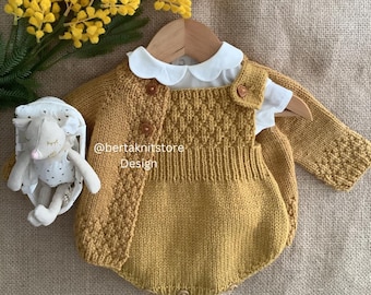 Pineapple Cardigan and Romper Knitting Pattern | Downloadable Outfit | 0-24 months | in English only