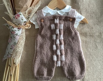 Chess Overalls Knitting Pattern | Baby Romper Knitting Pattern | Baby Dungarees Knitting Pattern | PDF in English | 0-24 months