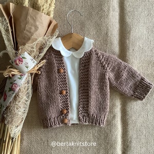 Sweet Cardigan Knitting Pattern | PDF Pattern: English | Double yarn Cardigan Knitting Pattern | 0-24 months