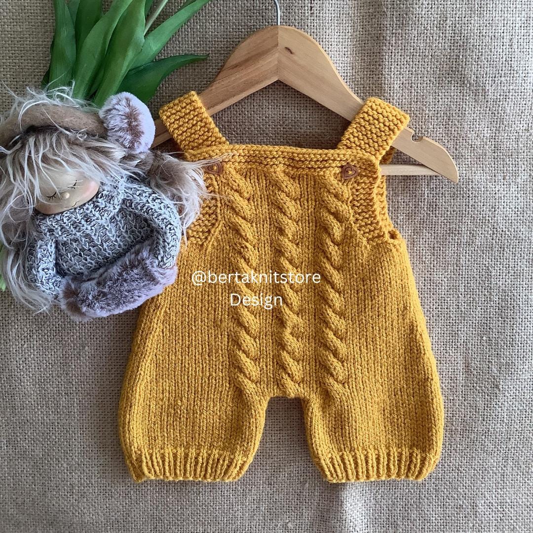 Lisboa Baby Overalls Knitting Pattern | Cable Knit Romper (PDF Pattern ...