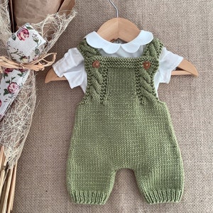 Robin Overalls Knitting Pattern Baby Overalls Knitting Pattern Baby Dungarees Knitting Pattern PDF in English 0-24 months image 1