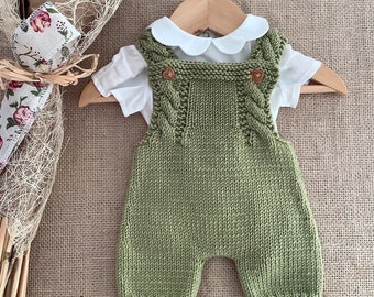 Robin Overalls Knitting Pattern | Baby Overalls Knitting Pattern | Baby Dungarees Knitting Pattern | PDF in English | 0-24 months |