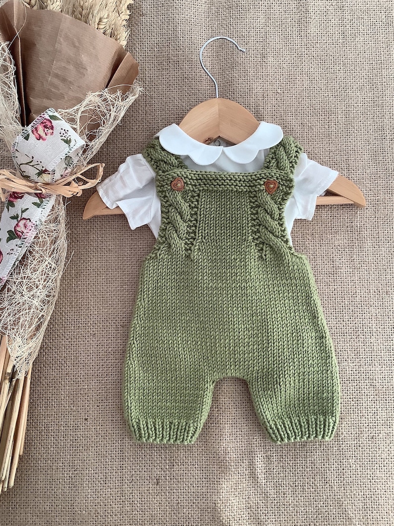 Robin Overalls Knitting Pattern Baby Overalls Knitting Pattern Baby Dungarees Knitting Pattern PDF in English 0-24 months image 1