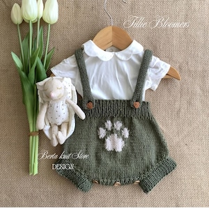 Tillie Bloomers Knitting Pattern | Baby Playsuit PDF | 0-24 Months | in English only