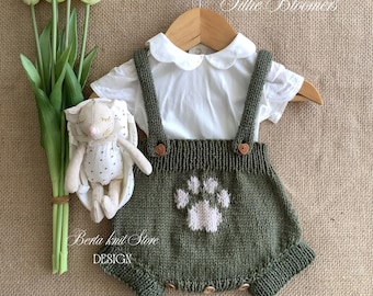 Tillie Bloomers Knitting Pattern | Baby Playsuit PDF | 0-24 Months | in English only