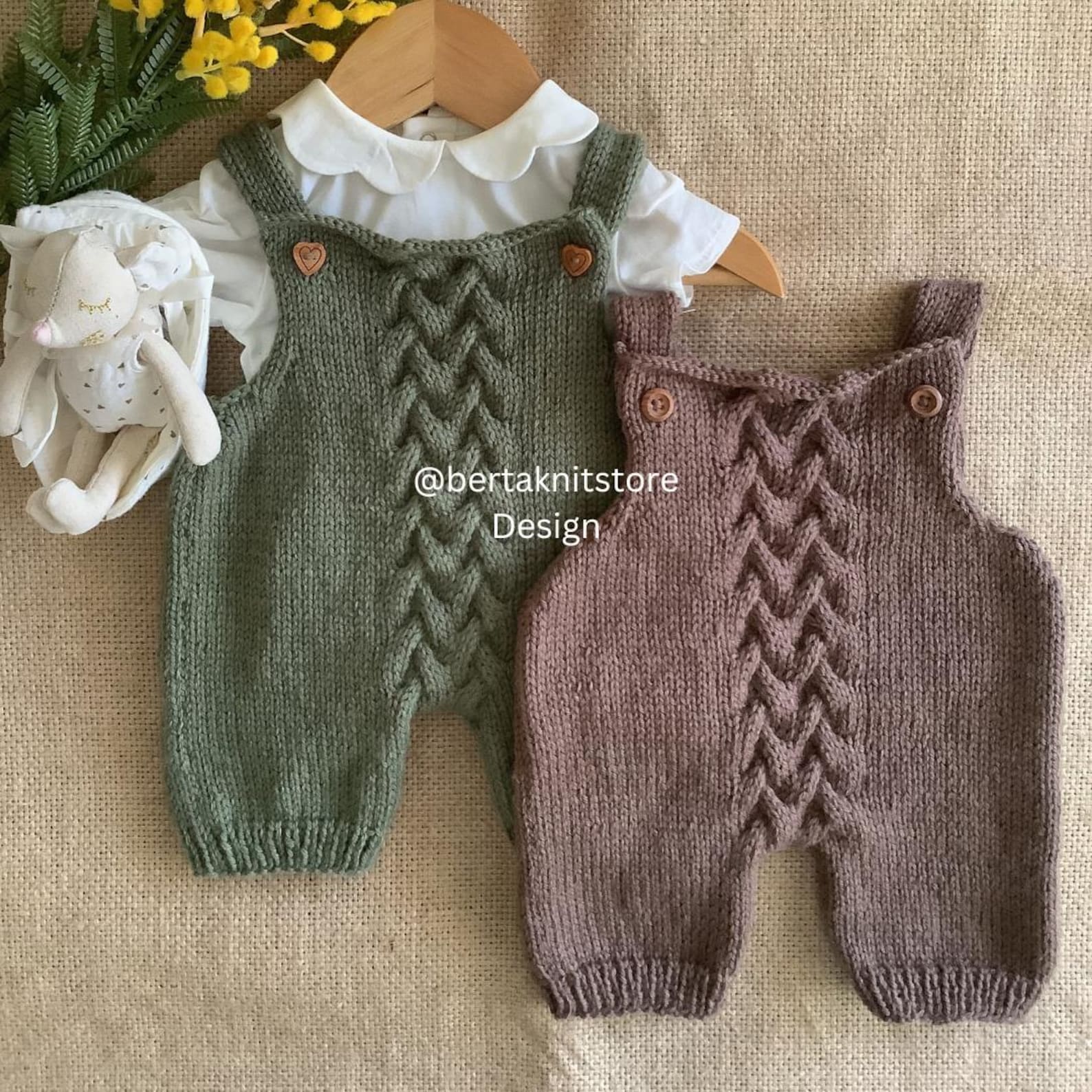 Sunflower Overalls Knitting Pattern | Baby Overalls Knitting Patterns