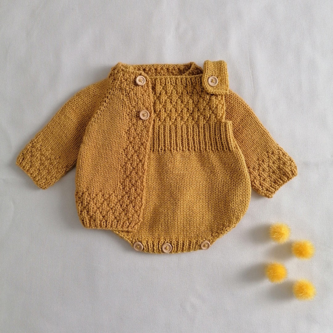 Pineapple Cardigan and Romper PDF Knitting Pattern Baby - Etsy UK