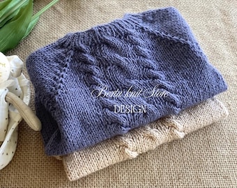 Lisbon Short Sleeve Sweater Knitting Pattern | Original Knitwear Design | 0-24 months | In English Only