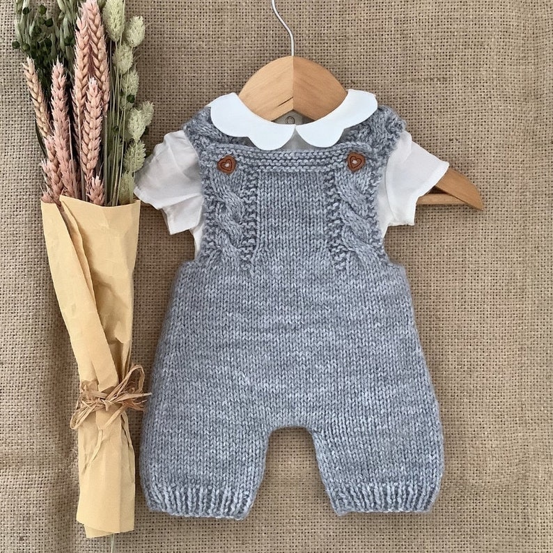 Robin Overalls Knitting Pattern Baby Overalls Knitting Pattern Baby Dungarees Knitting Pattern PDF in English 0-24 months image 2