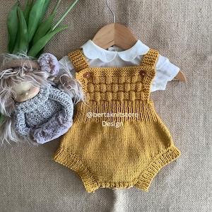 Padrão tricô macacão bebê |   Wzór PDF |  Somemente inglês | 0-24 miesiące