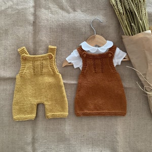 Snow Overalls and Dress Knitting Pattern Set Baby Overalls Knitting Pattern Baby Dress Knitting Pattern 0-24 months PDF in English image 3