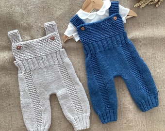 Cozy Jumpsuit Knitting Pattern | Baby Dungarees PDF Knitting Pattern | Baby Overalls PDF Knitting Pattern | 0-24 months | PDF: English