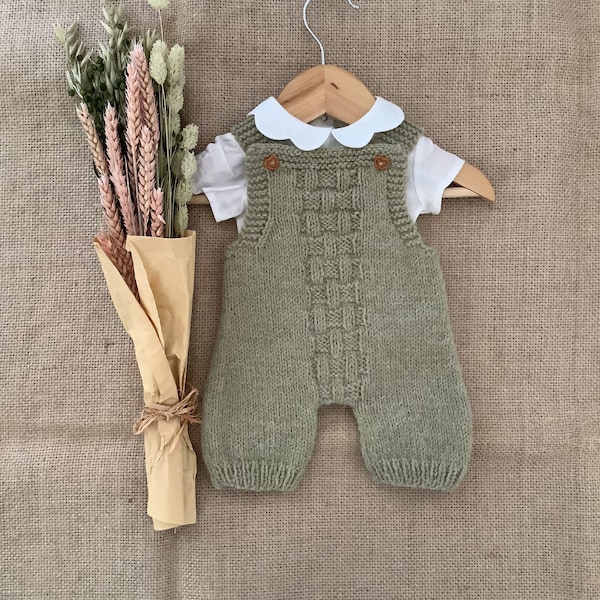 Autumn Overalls Knitting Pattern | Baby Romper Knitting Pattern | Baby Dungarees Knitting Pattern | PDF in English | 0-24 months |